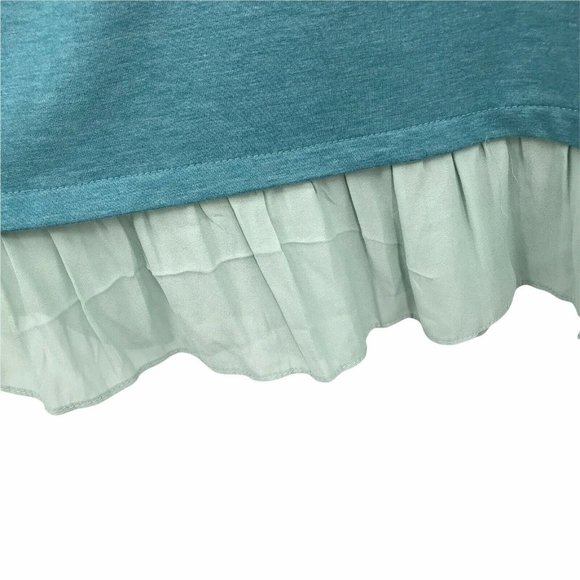 Logo Lounge Womens Teal Blue Oversized Scoop Neck Sweatshirt  S - Picture 4 of 9